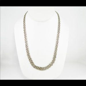 Vintage 925 20" Sterling Silver Woven